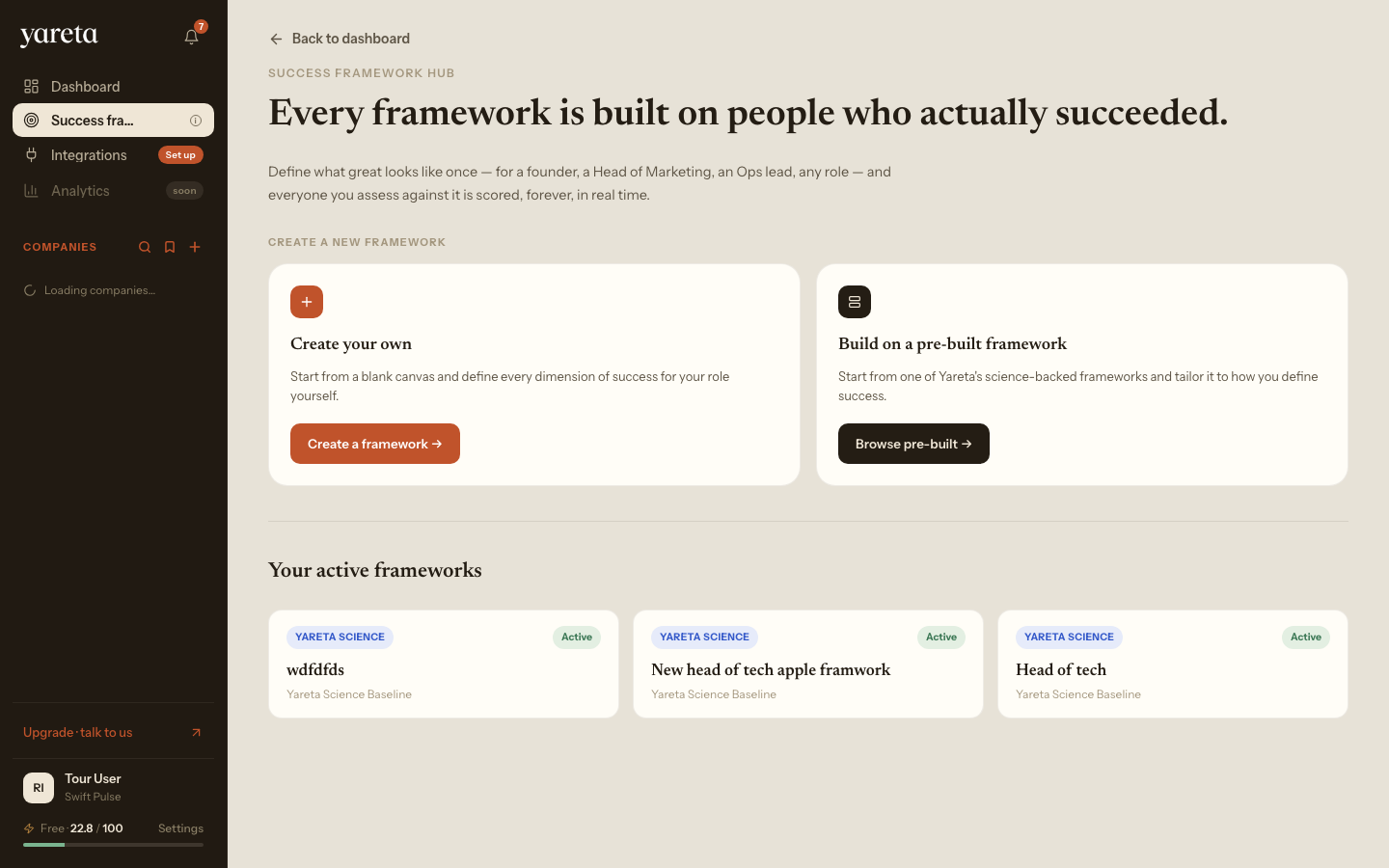Investor Success Framework hub